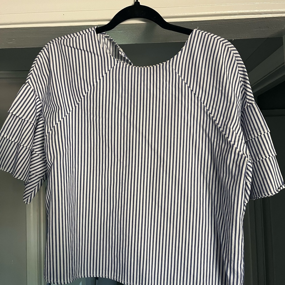 Striped Black and White Women's Blouse